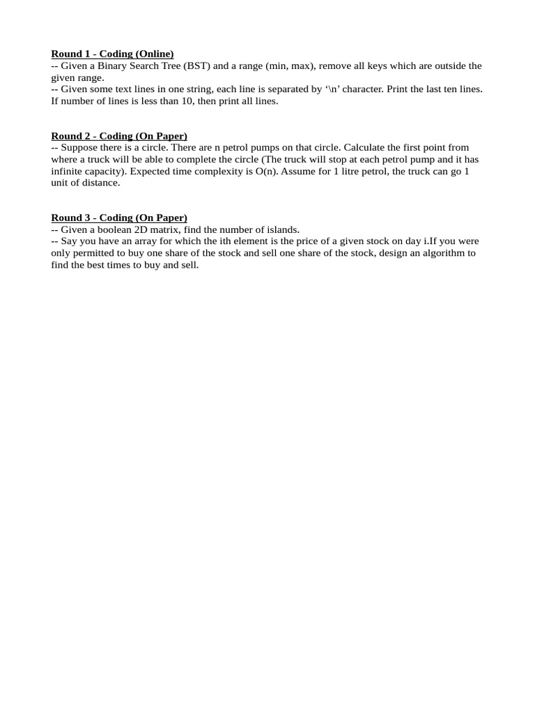 Coding Challenges for Interviews | PDF