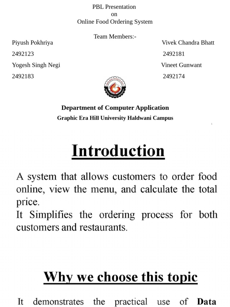 Department of Computer Application: Graphic Era Hill University ...