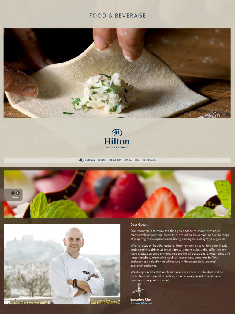 Hilton Dining Packages & Menus Guide | PDF | Salad | Lunch