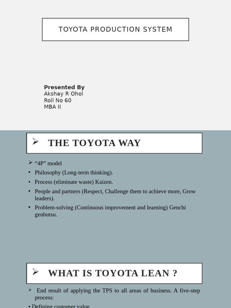 Toyota Production System Overview | PDF | Lean Manufacturing | Business ...
