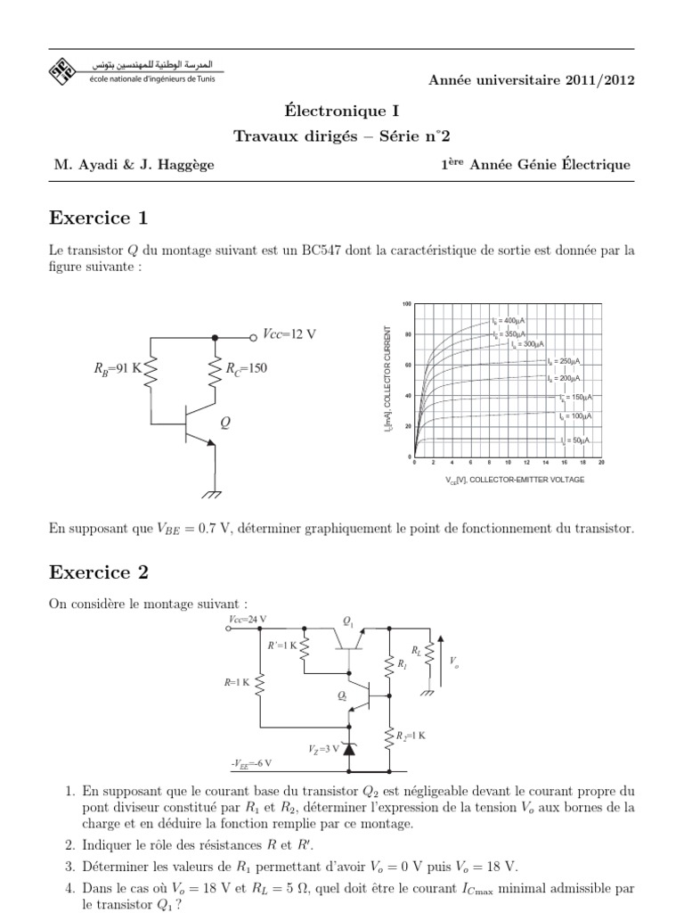 TD Electronique 2 2011 2012 | PDF