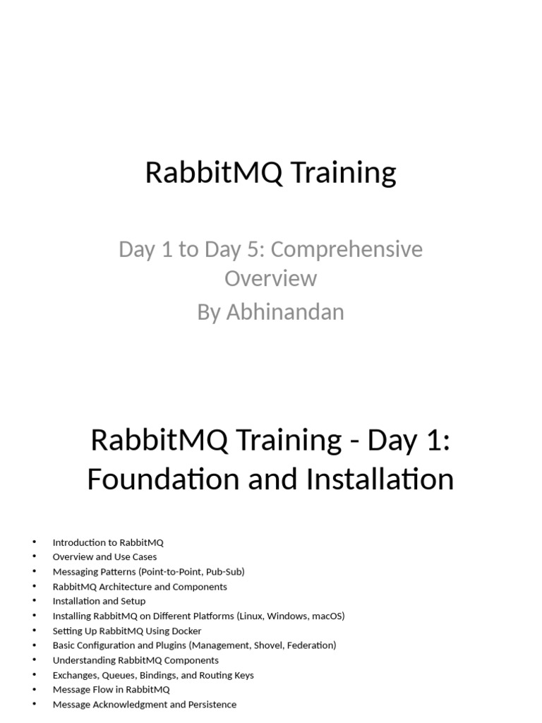 Comprehensive RabbitMQ Training Guide | PDF | Computer Cluster ...