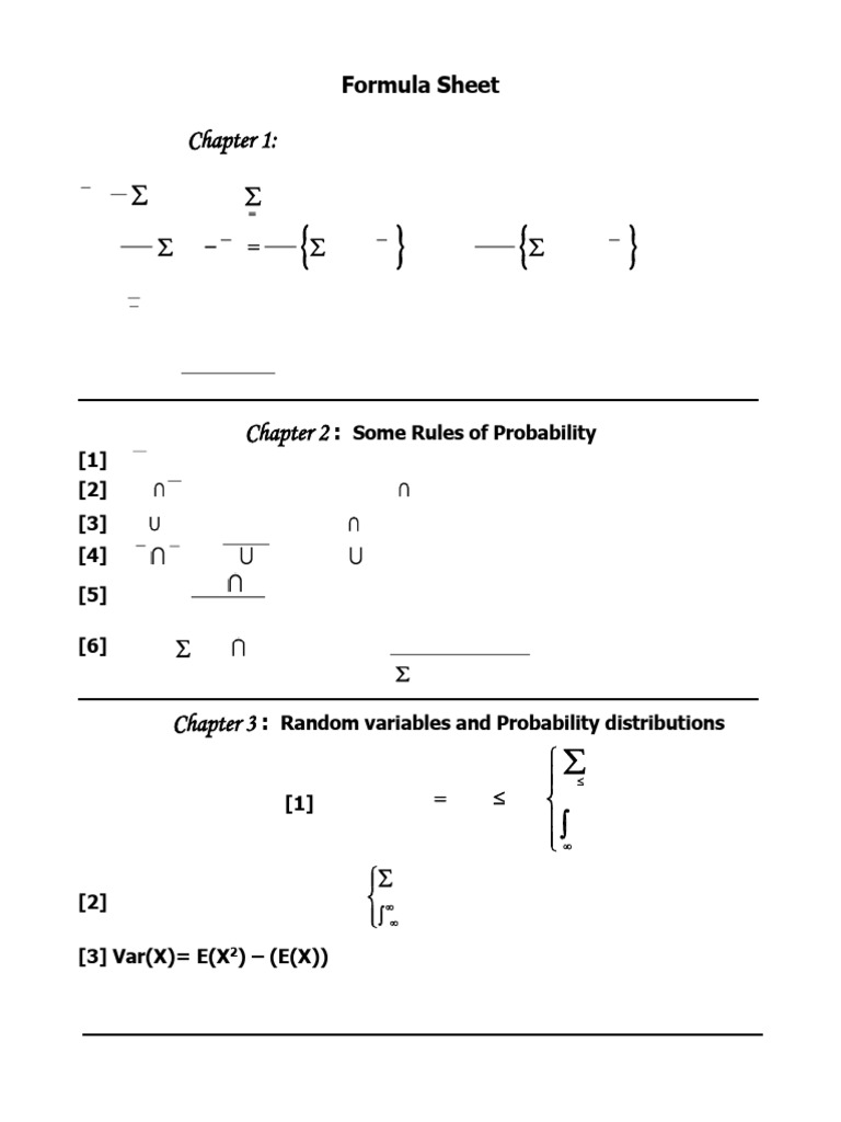 Probability and Distribution Formulas | PDF | Mean | Mode (Statistics)