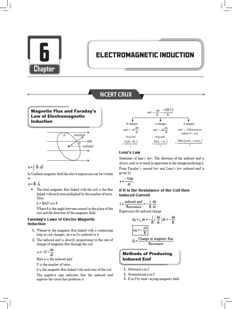 06 - Electromagnetic Induction - (Theory) | PDF | Inductance ...