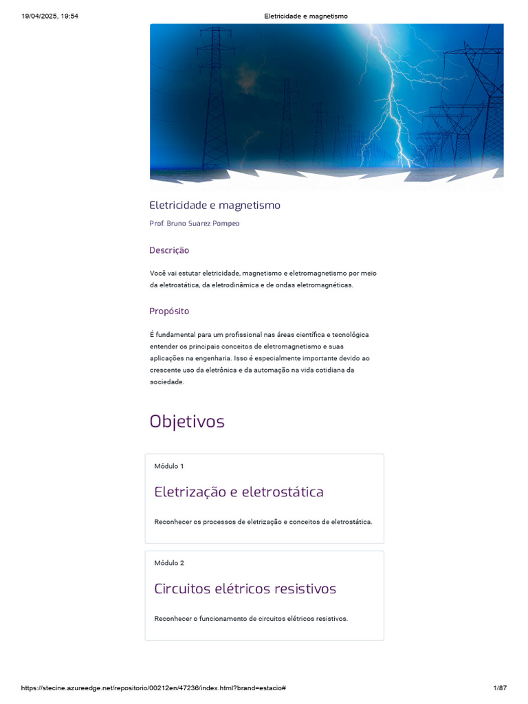 Fundamentos de Eletricidade e Magnetismo | PDF | Eletricidade | Carga ...