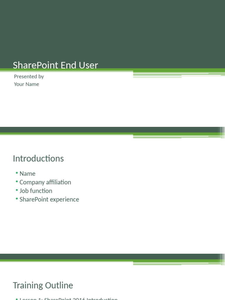 SharePoint 2016 User Training Guide | PDF | Share Point | Wiki