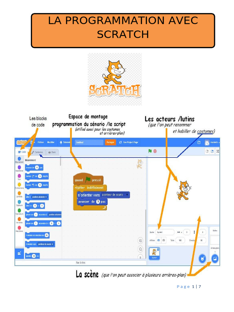 Programmation Scratch : Dessin et Lutin | PDF | Structure de contrôle