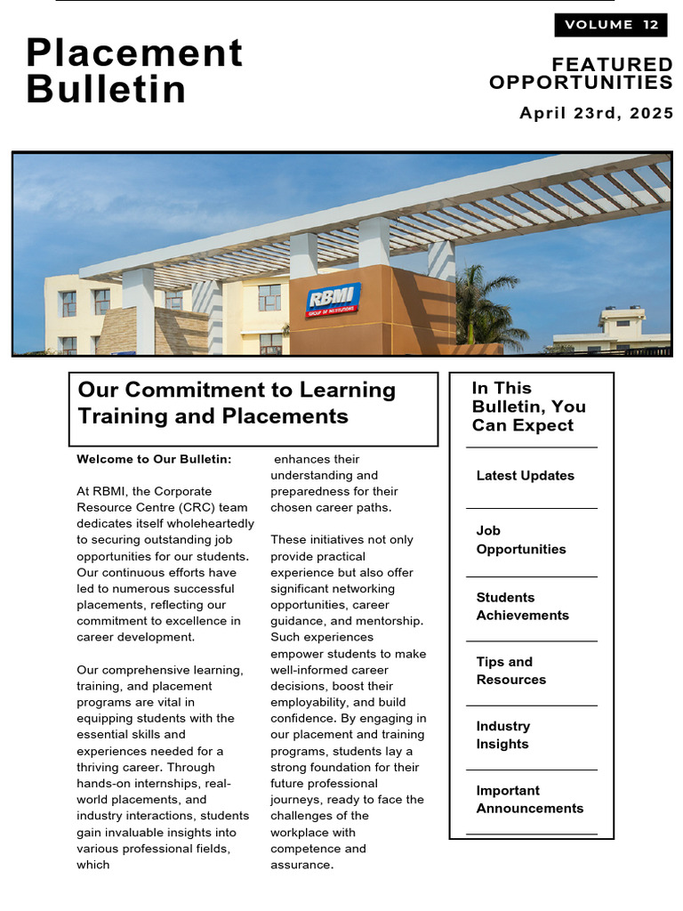 RBMI Career Development Bulletin | PDF | Analytics | Data Management