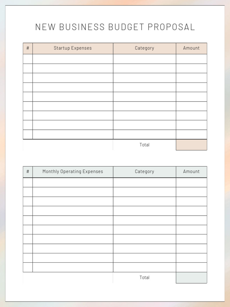 New Business Budget Proposal Guide | PDF
