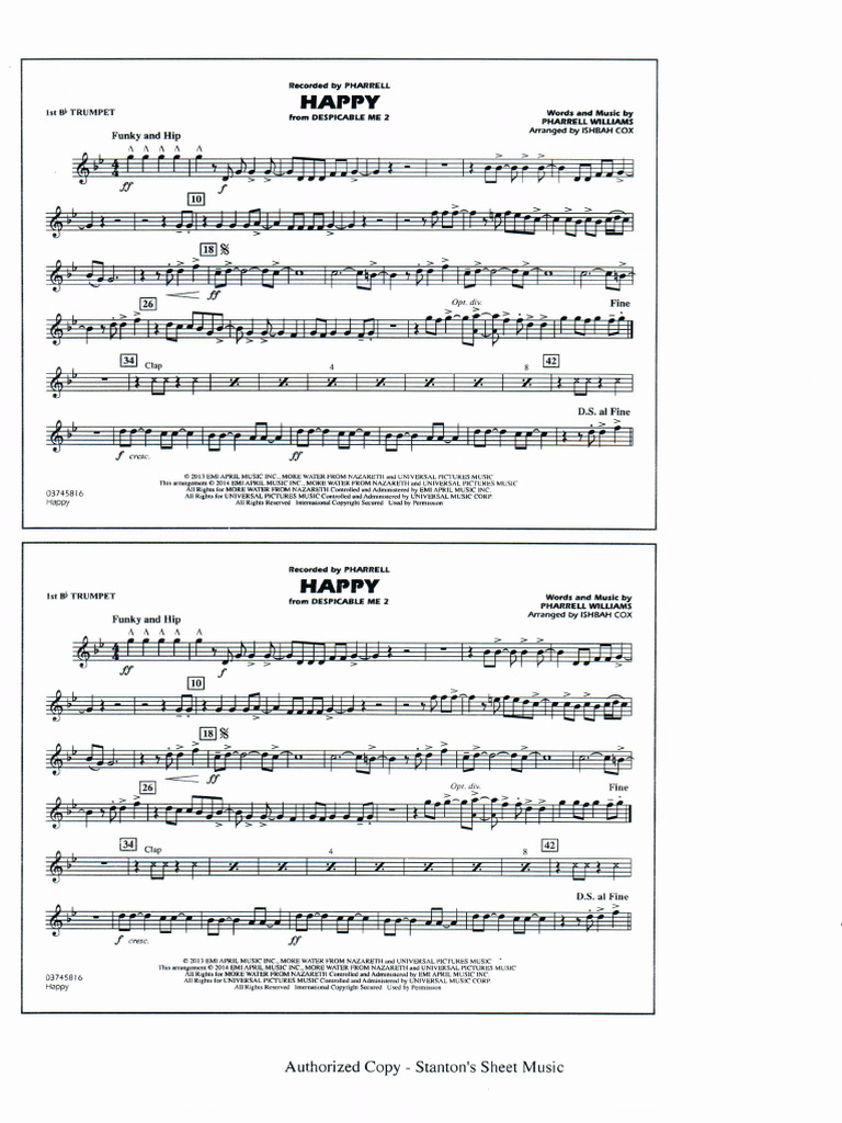 2happy - Trumpet 1 | PDF