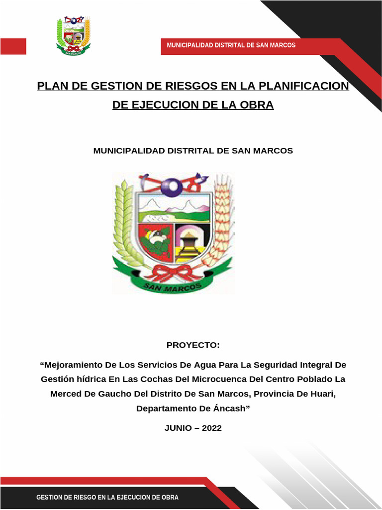 PLAN DE GESTION DE RIESGO EN EJECUCION Si | PDF | Temblores | Precipitación