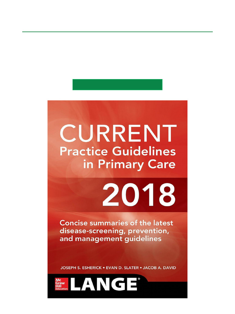 CURRENT Practice Guidelines in Primary Care 2018 Free Ebook Download ...