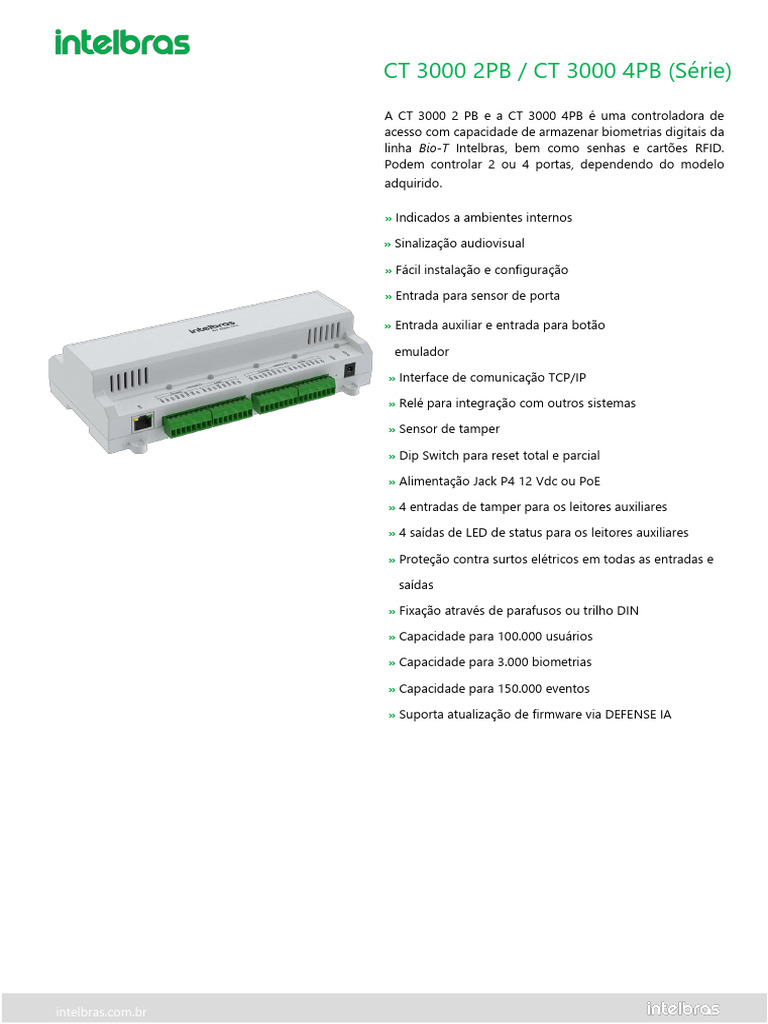 Controladora de Acesso CT 3000 Intelbras | PDF | Identificação de ...