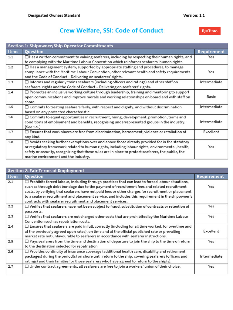 Seafarers' Rights and Welfare Standards | PDF | Sailor | Social Policy