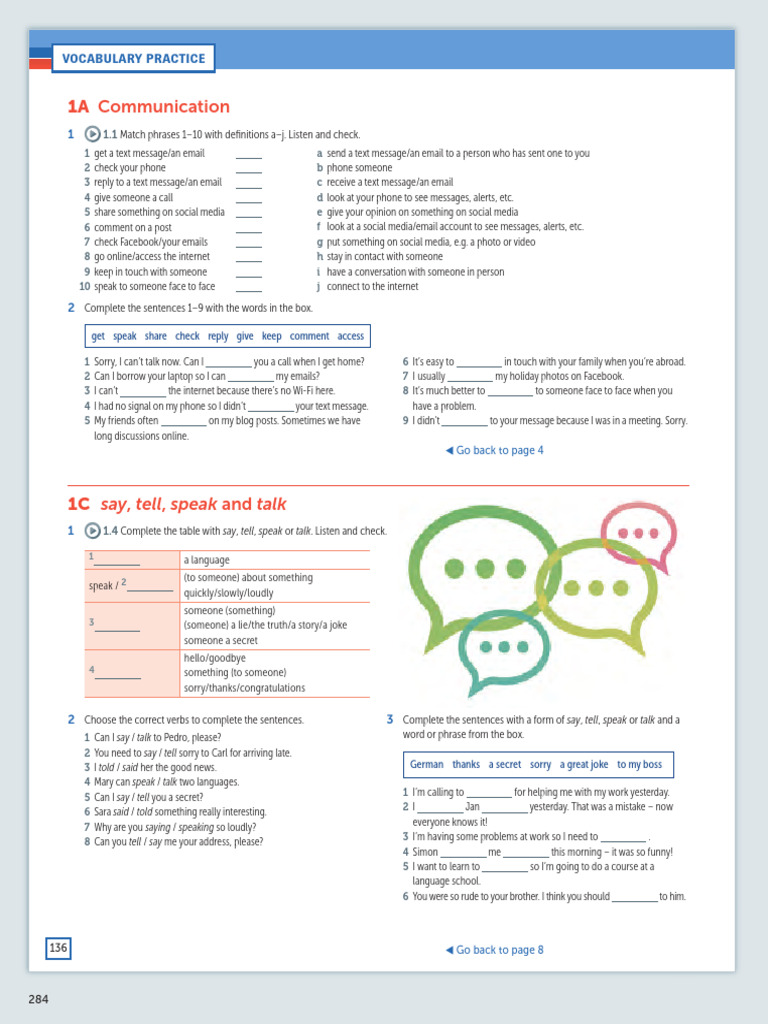 Communication: Say Tell Speak Talk | PDF | Text Messaging | Internet