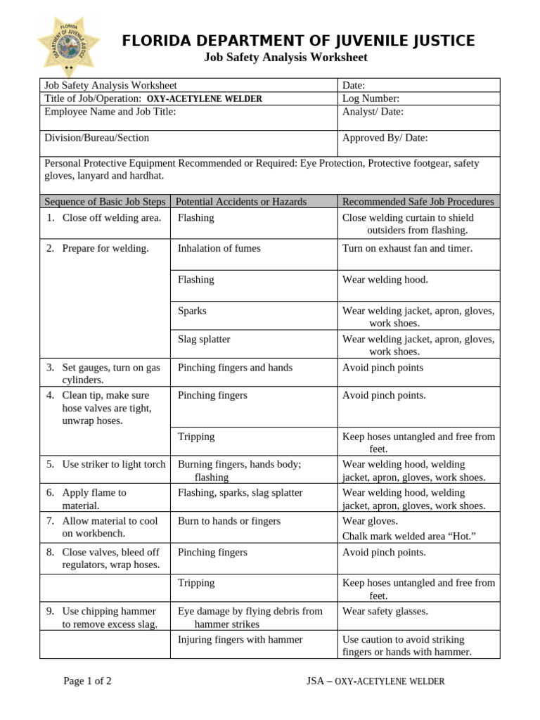 Oxy-Acetylene Welder Safety Analysis | PDF | Welding | Construction
