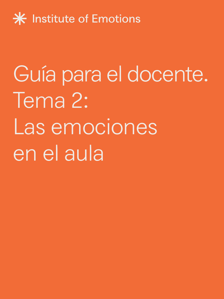 GuiaParaElDocente - Tema 2-Las Emociones en El Aula | PDF | Enseñando ...