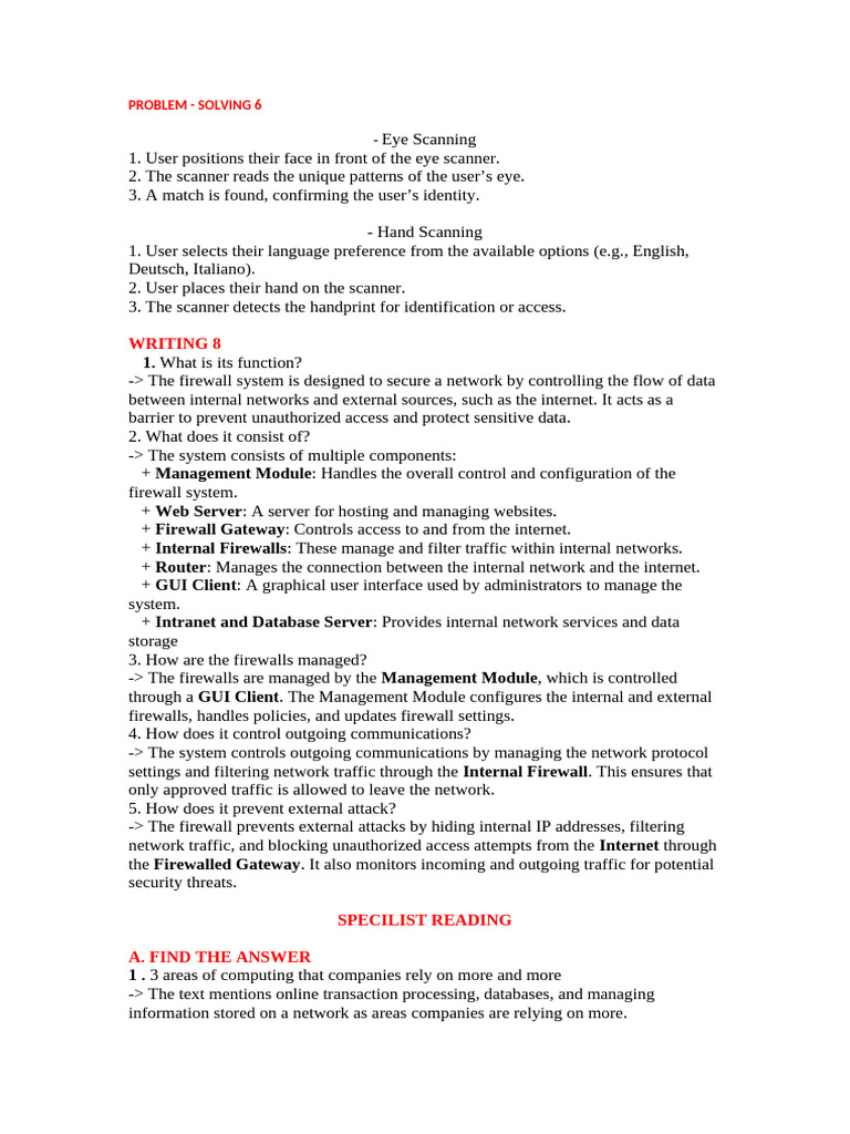 Eye and Hand Scanning Systems Overview | PDF | Computer Network ...