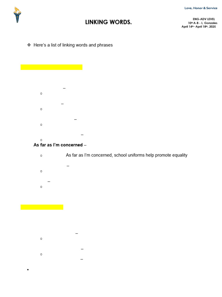Linking Words for Academic Writing | PDF | Opinion | Argument
