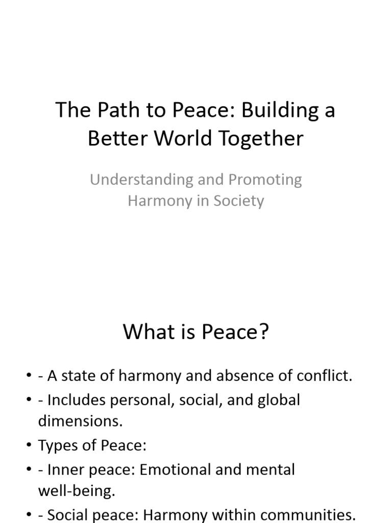 Promoting Peace: A Path to Harmony | PDF