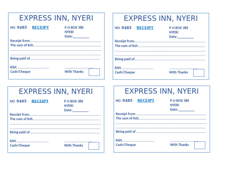 Express Inn Payment Receipt Template | PDF