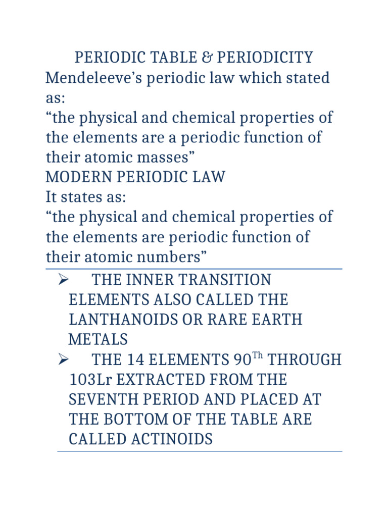 Periodic Table | PDF