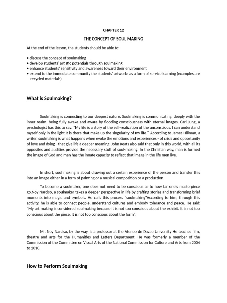 Understanding Soulmaking in Art | PDF | Toys | Learning