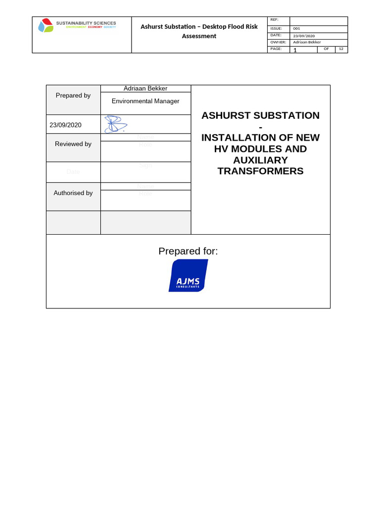 Ashurst Substation Flood Risk Assessment | PDF | Flood | Hydrology