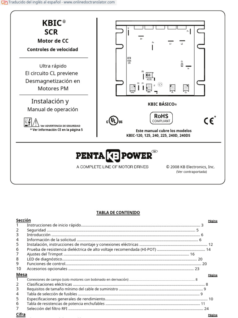Kbic Manual.en.Es | PDF | Resistor | Corriente continua