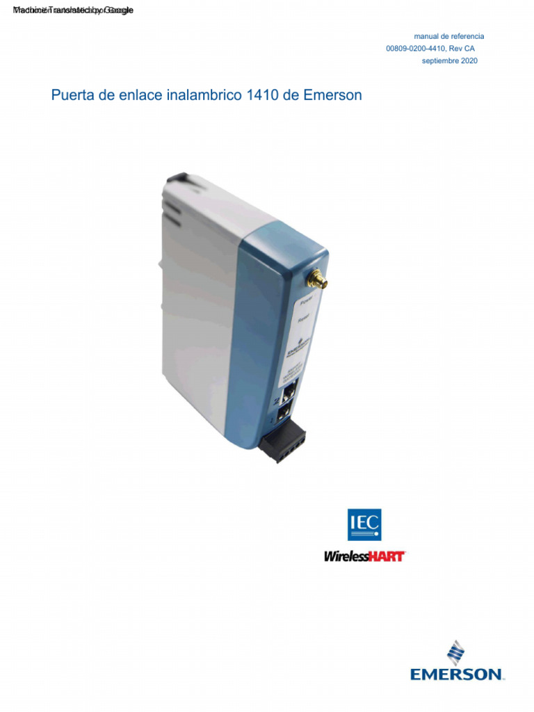 Manual del Gateway Inalámbrico 1410 Emerson | PDF | Contraseña | Red de ...
