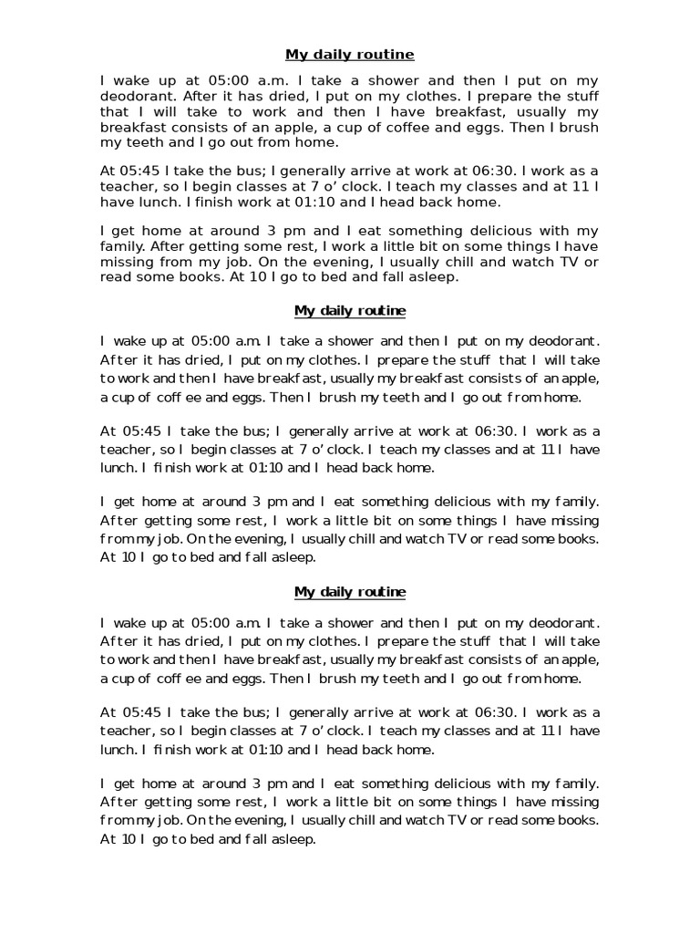 My daily routine | PDF