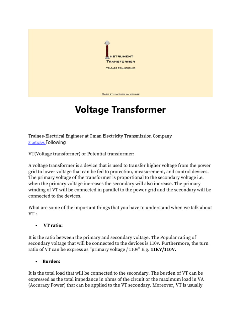 Understanding Voltage Transformers | PDF | Transformer | Voltage