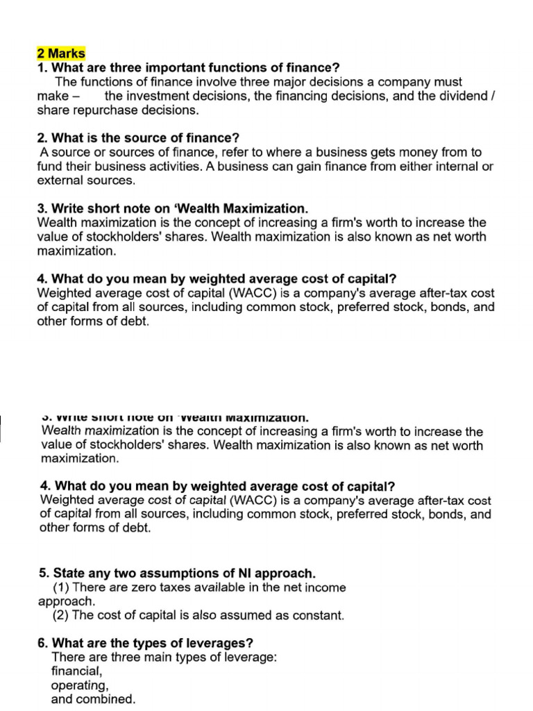 FM 2 Marks | PDF
