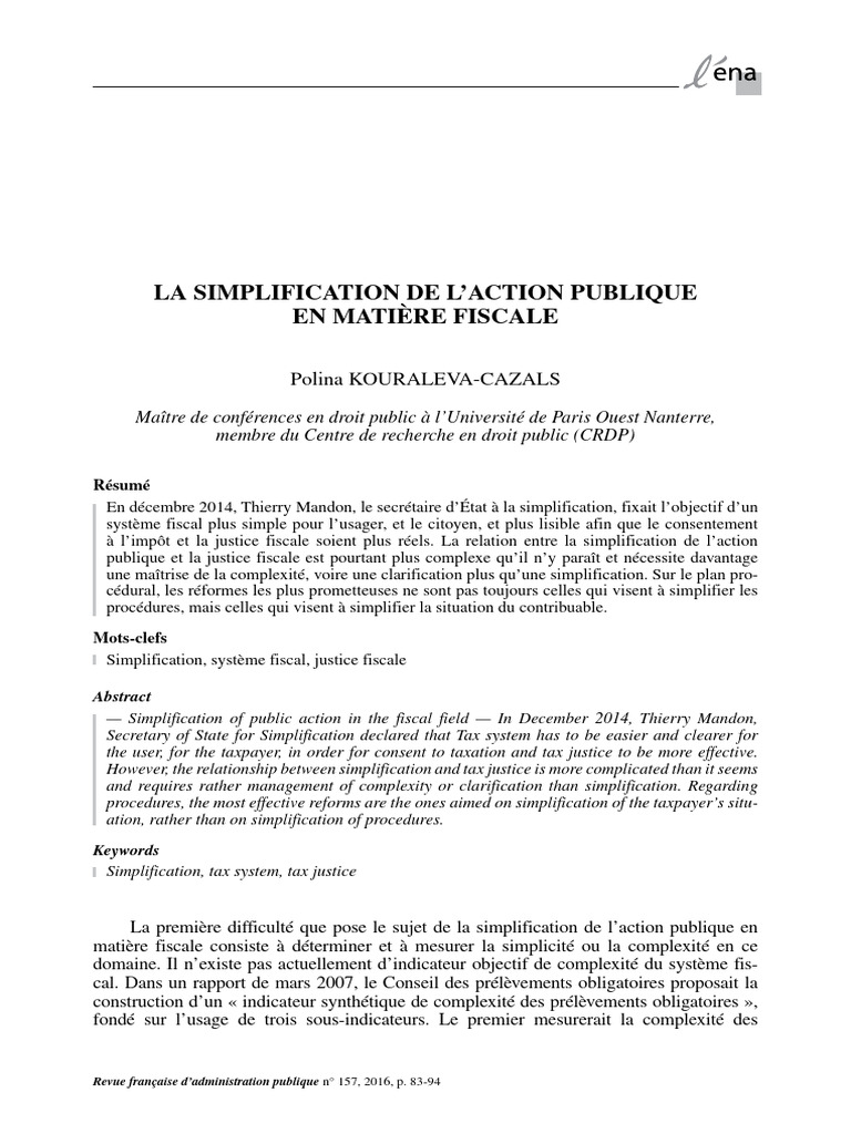 Simplification de l'action publique fiscale | PDF | Impôts | Impôt ...