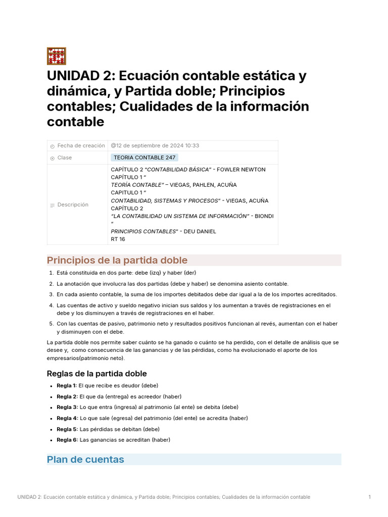 Ecuación Contable y Partida Doble | PDF | Contabilidad | Estado financiero