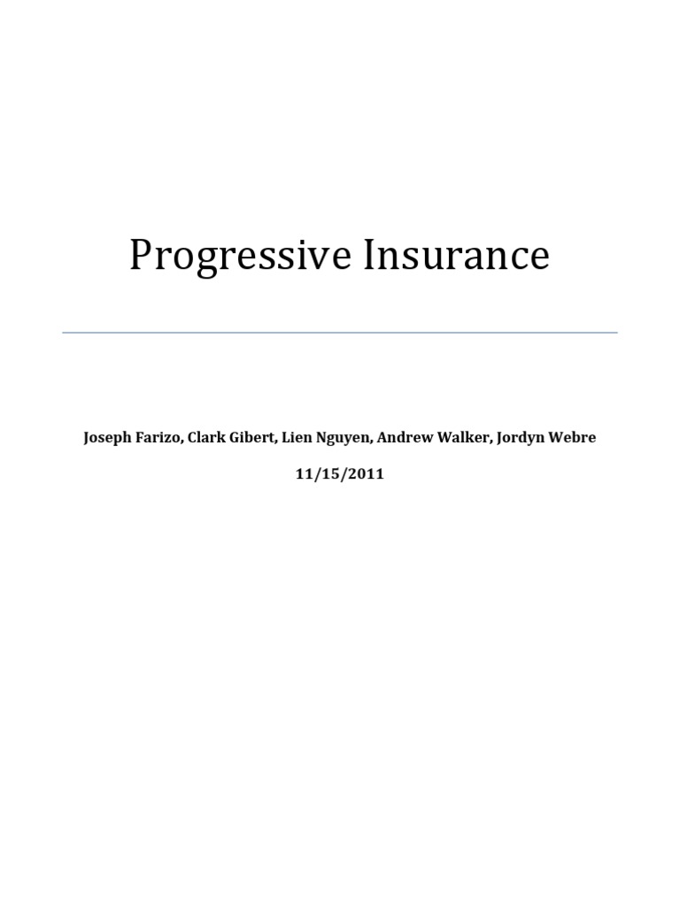 Progressive Insurance Industry Analysis | PDF | Vehicle Insurance ...