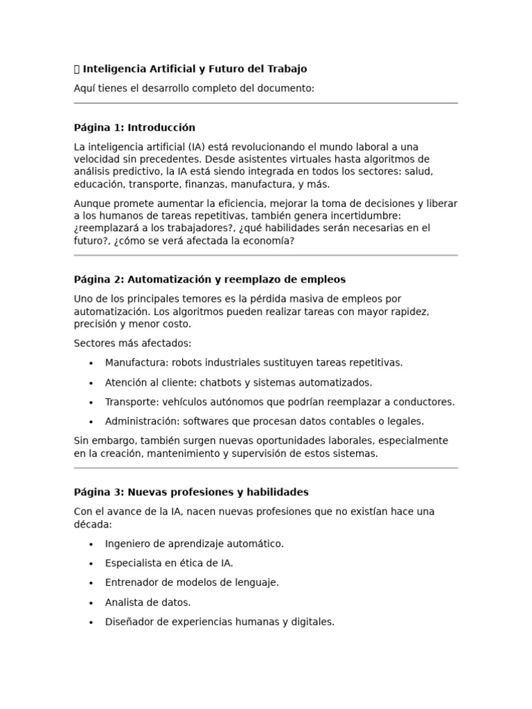 IA y el Futuro del Trabajo | PDF | Inteligencia artificial ...