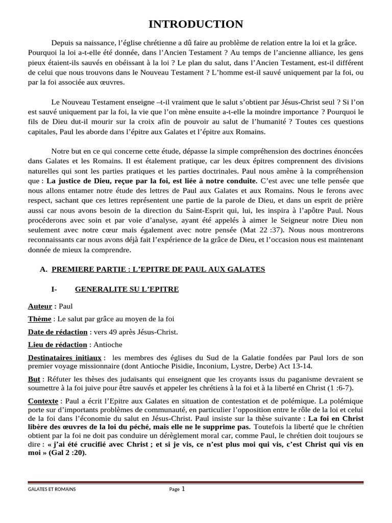 Paul et la foi : Galates et Romains | PDF | Épître aux Romains | Épître ...