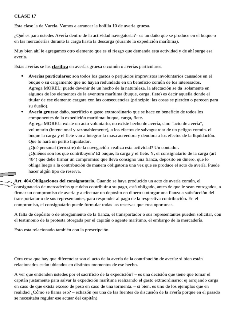 Conceptos Clave de Avería Gruesa en Navegación | PDF | Estatuto de ...