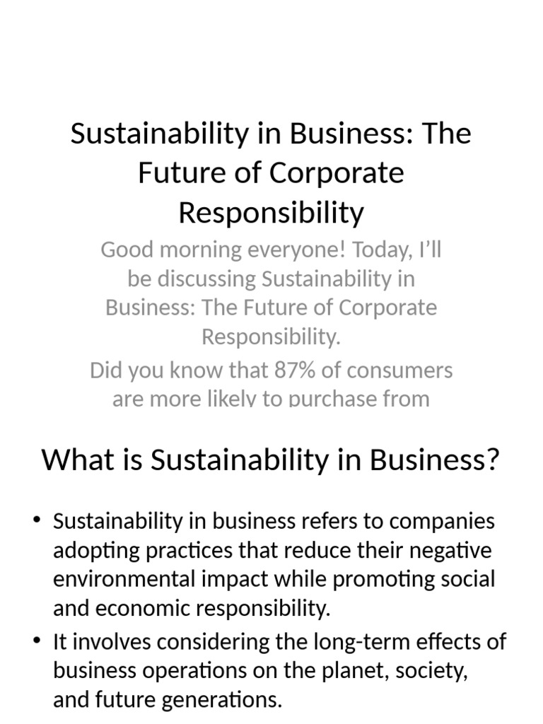 Sustainability in Business | PDF | Sustainability | Sustainable Business