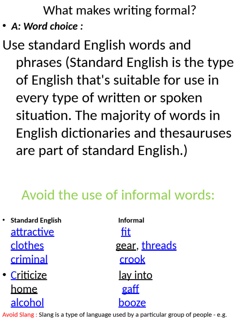 Formal Writing Guidelines Explained | PDF | Verb | Adverb