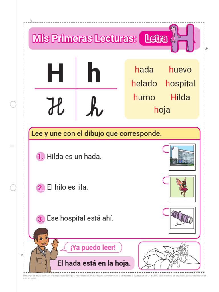 Mis Primeras Lecturas Letra H Ver 1 | PDF