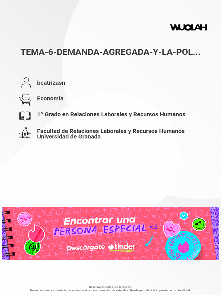 Wuolah Free Tema 6 Demanda Agregada y La Politica Fiscal 2 | PDF | La ...