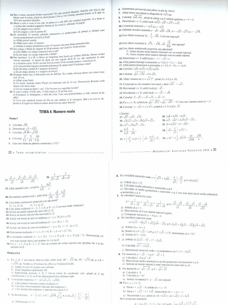 Mathematics Exercise Quiz Romanian | PDF
