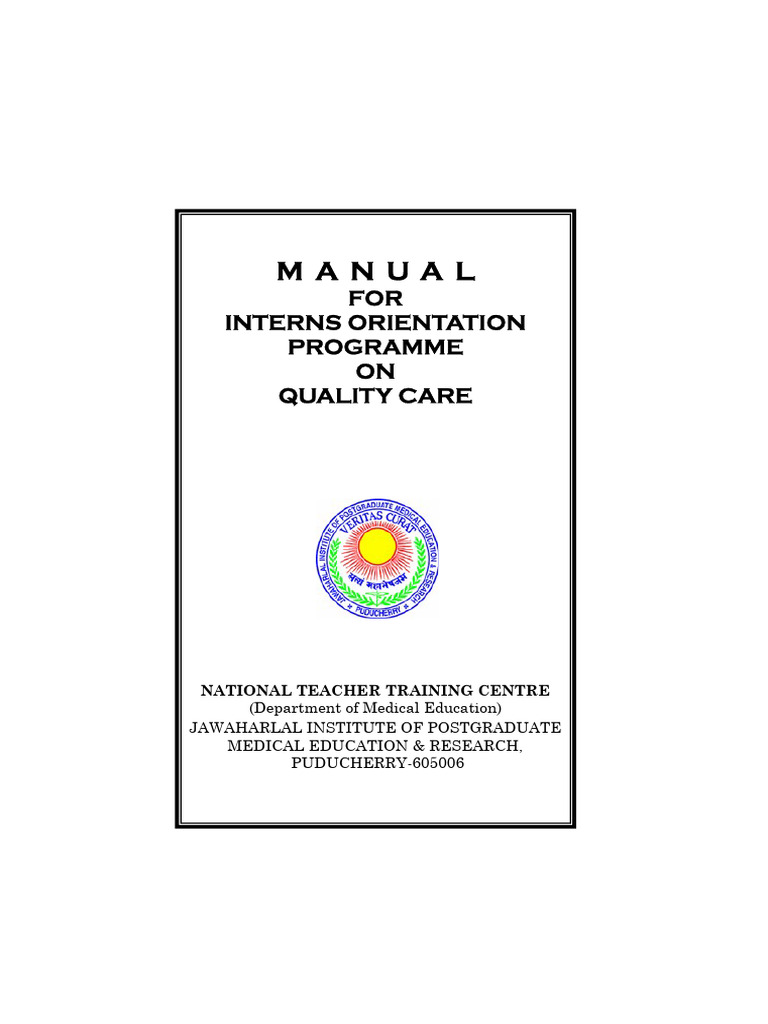 Intern Orientation Manual: Quality Care Guide | PDF | Medical Diagnosis ...
