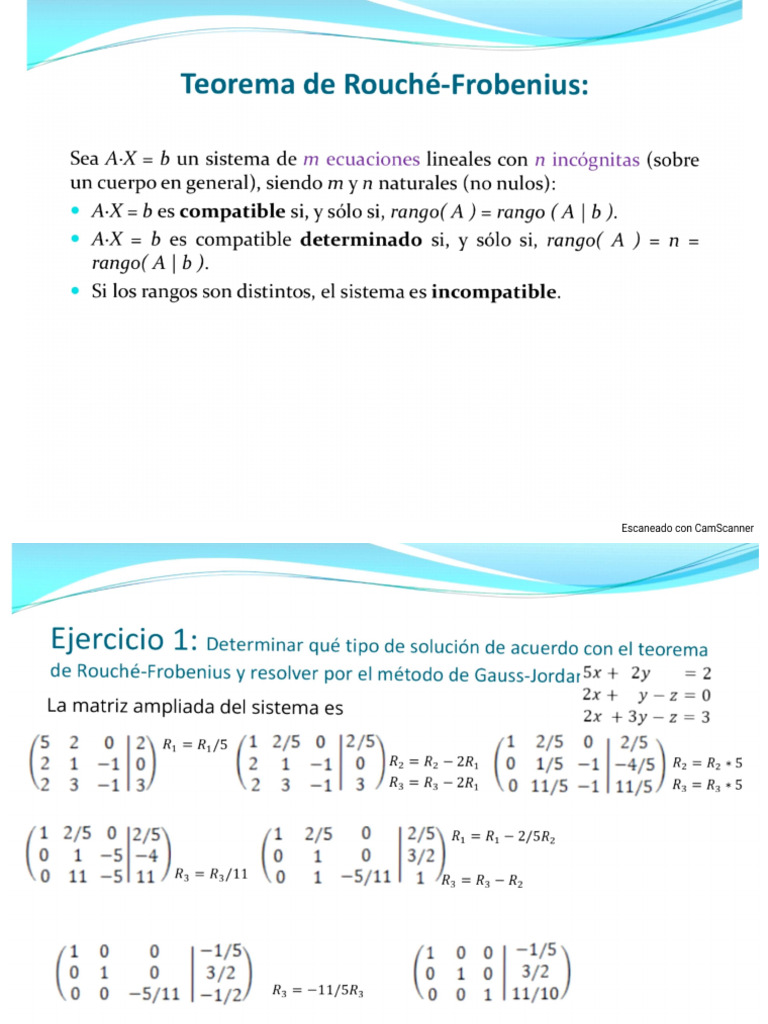 Teorema de Rouché-Frobenius | PDF