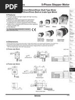 Autonics A16K-G569-B 5-Phase Stepping Motor - 60mm Square, 2.8A/Phase, 16.6 Kgf-cm Torque, Built-in Brake, Single Shaft