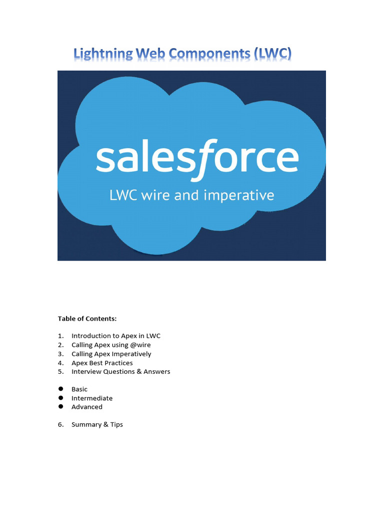 Apex Integration with LWC Guide | PDF | Computer Engineering | Computer ...