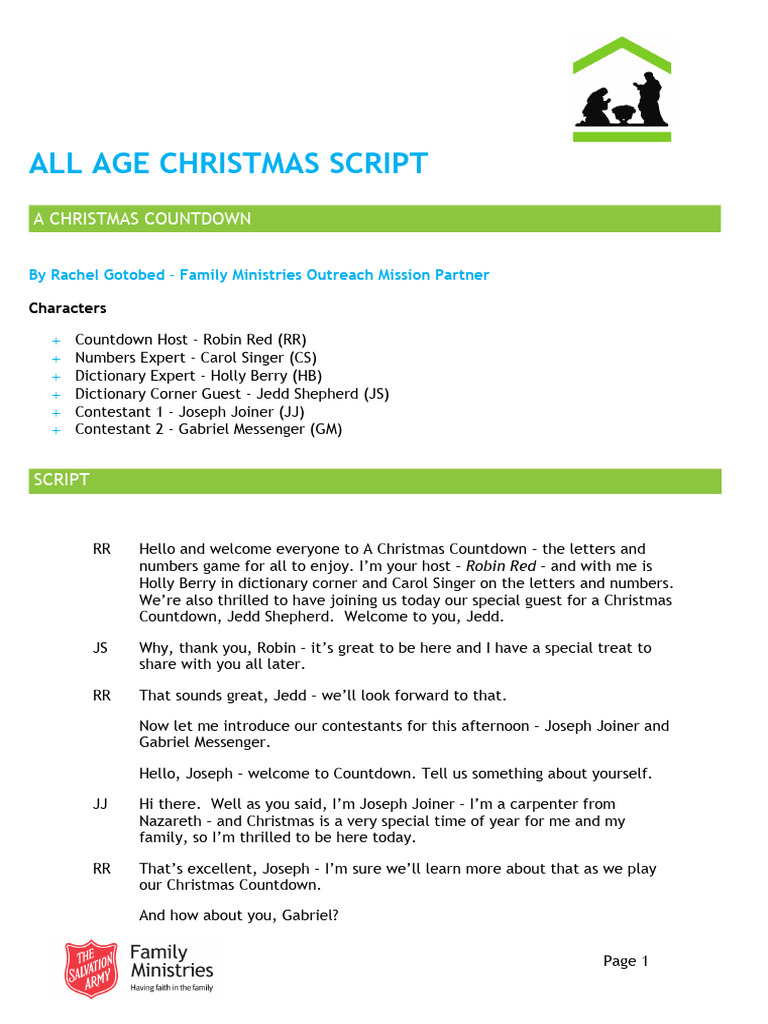 A Chrsitmas Countdown Script - 0 | PDF | Christmas | Jesus