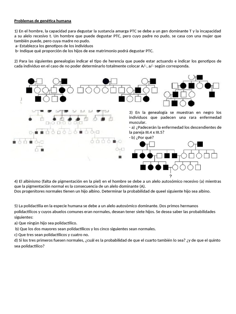 Problemas de Genética Humana | PDF